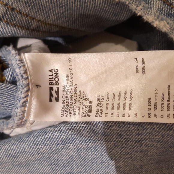 Billabong Distressed Jean Skirt Sz 29 - Picture 8 of 8